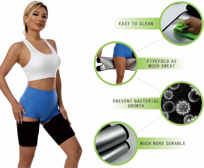 Dokelovy Sauna Leg Sleeves 2-Pack Adjustable Thigh Wraps for Women & Men,Sweat Thigh Trimmer Slimming Workout Gear Fat Burn - Image 5